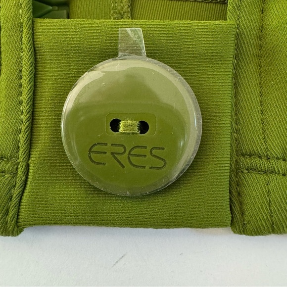 NWT ERES “Roller Pop” Button Detail Halter Bikini Top Full Cup Green - Picture 4 of 16